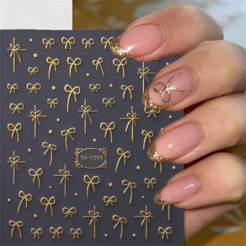 Gold Flower Nail Stickers